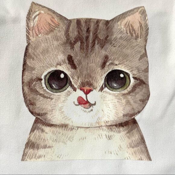 NWT Cat Print Canvas Bag - Picture 4 of 4